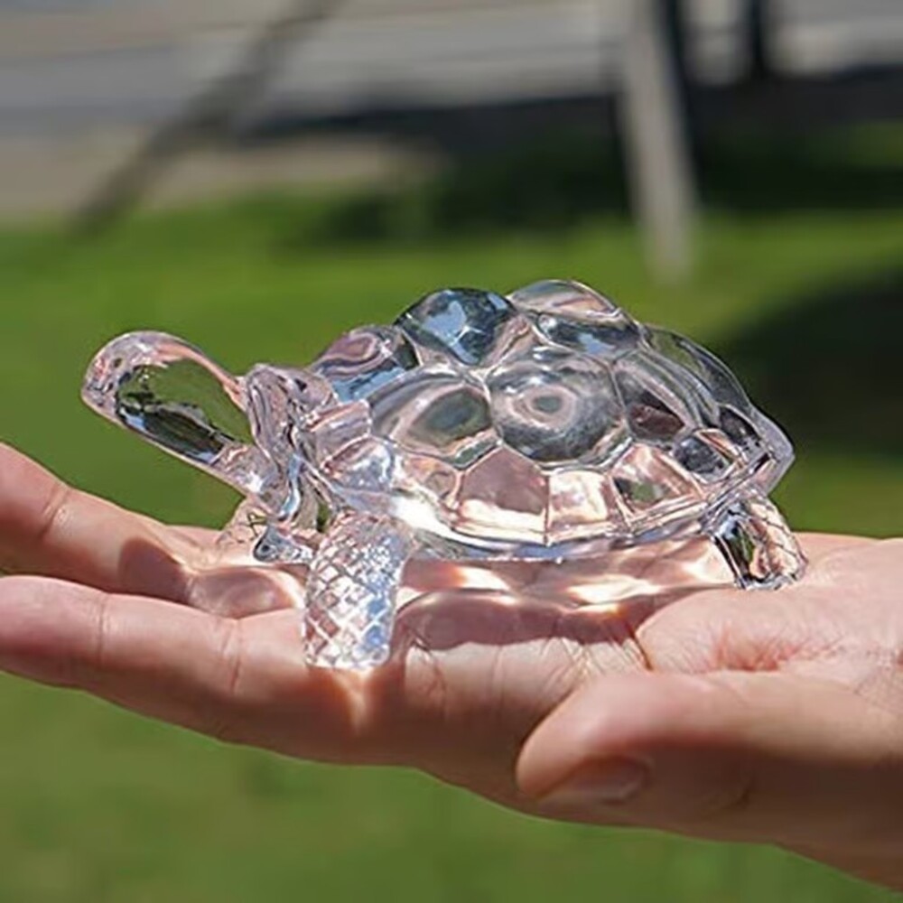 Crystal Turtle Figurine Miniature Tortoise Statue Chinese Lucky Feng Shui
